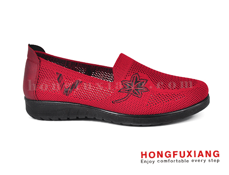 鸿福祥布鞋女鞋HL140236红色