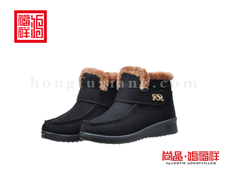 鸿福祥布鞋女鞋D251008黑色大众鞋
