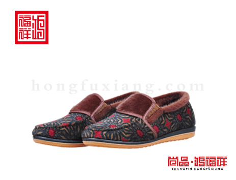 鸿福祥布鞋女鞋D154016红色大众鞋
