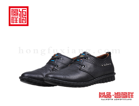 鸿福祥布鞋男鞋D151185黑色风尚鞋