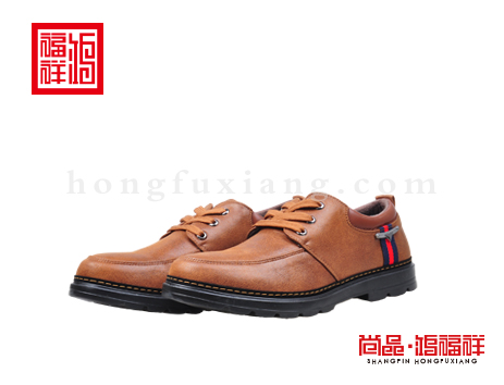 鸿福祥布鞋男鞋D152021驼色风尚鞋