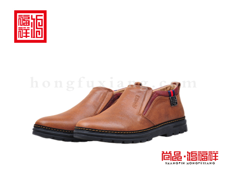 鸿福祥布鞋男鞋D152023驼色风尚鞋