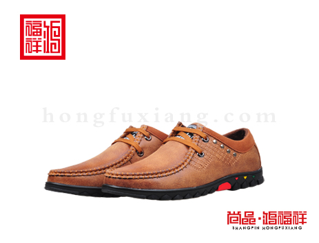 鸿福祥布鞋男鞋D151131驼色风尚鞋