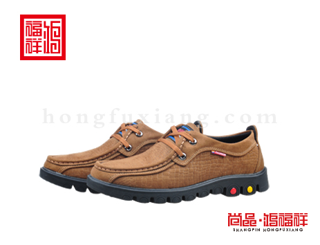 鸿福祥布鞋男鞋D131663驼色风尚鞋