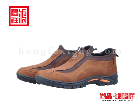 鸿福祥布鞋男鞋D231633驼色风尚鞋