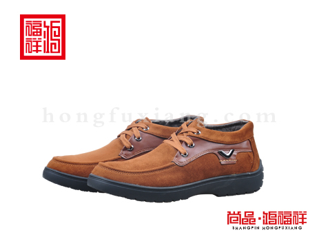 鸿福祥布鞋男鞋D232689驼色风尚鞋