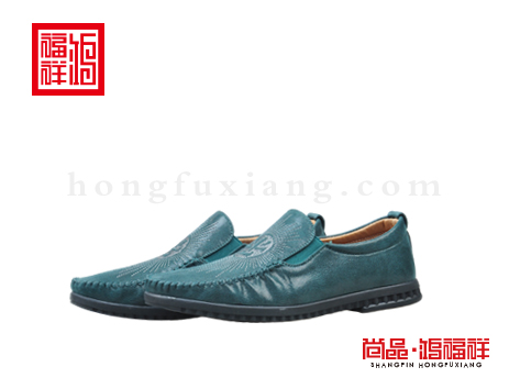 鸿福祥布鞋男鞋N152041绿色风尚鞋
