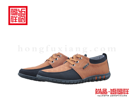 鸿福祥布鞋男鞋N152049驼色大众鞋