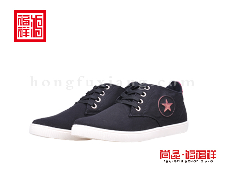 鸿福祥布鞋男鞋D155009黑色休闲