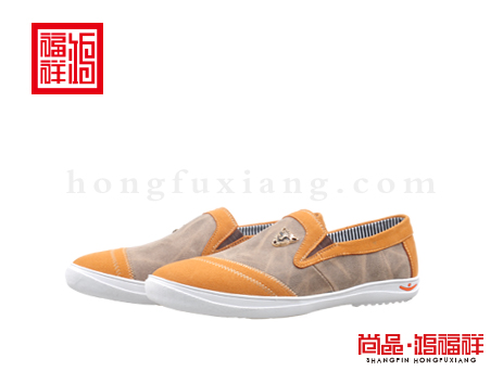 鸿福祥布鞋男鞋N152065驼色风尚鞋