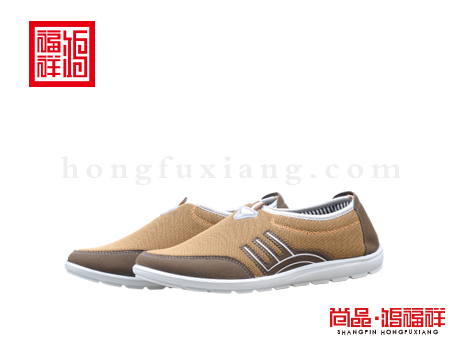 鸿福祥布鞋男鞋N251141卡其轻便鞋