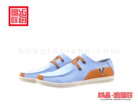 鸿福祥布鞋男鞋N252067浅蓝风尚鞋
