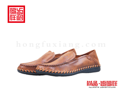 鸿福祥布鞋男鞋Q151055驼色轻便鞋
