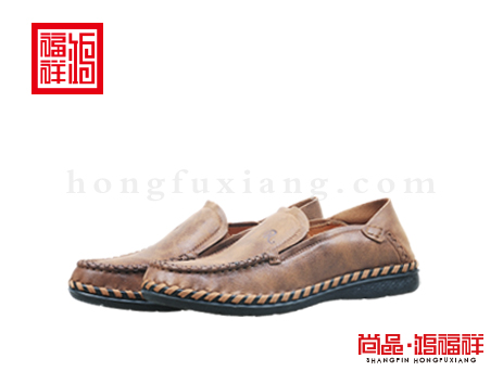 鸿福祥布鞋男鞋Q151055卡其轻便鞋