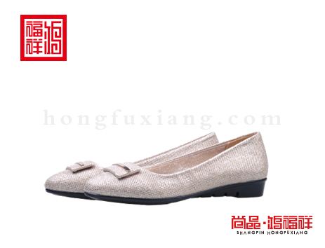 鸿福祥布鞋女鞋N251116米色大众鞋
