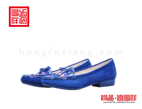 鸿福祥布鞋女鞋N251238深蓝时装鞋