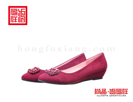 鸿福祥布鞋女鞋N252068红色时装鞋