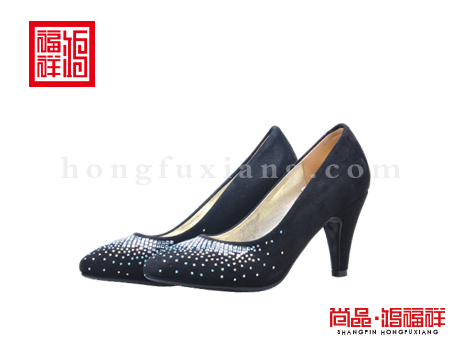 鸿福祥布鞋女鞋N252086黑色时装鞋