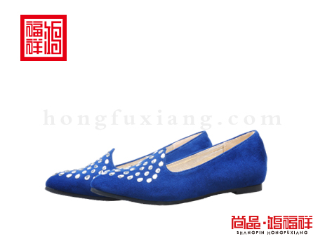 鸿福祥布鞋女鞋N252096蓝色时装鞋