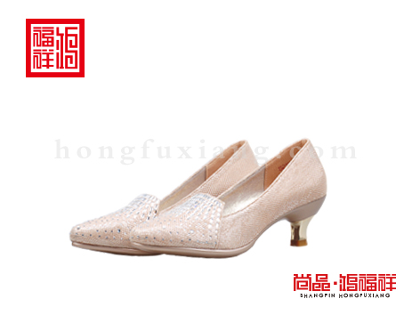 鸿福祥布鞋女鞋Q152090米色时装鞋
