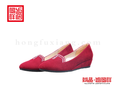 鸿福祥布鞋女鞋Q152092红色时装鞋