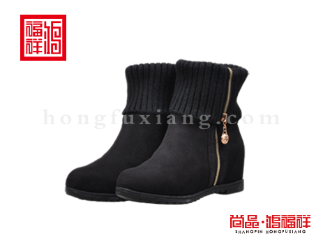 鸿福祥布鞋女鞋D151066黑色时装鞋