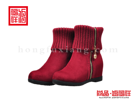 鸿福祥布鞋女鞋D151066红色时装鞋