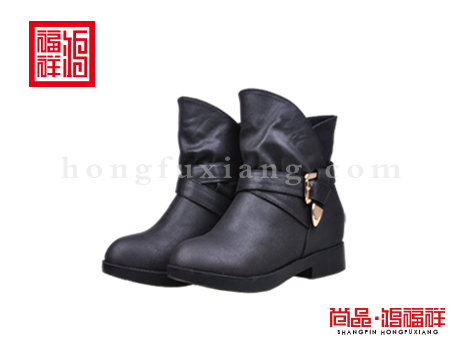 鸿福祥布鞋女鞋D152162黑色时装鞋