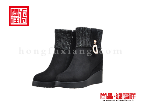 鸿福祥布鞋女鞋D152050黑色风尚鞋