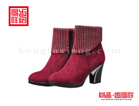 鸿福祥布鞋女鞋D152096红色风尚鞋