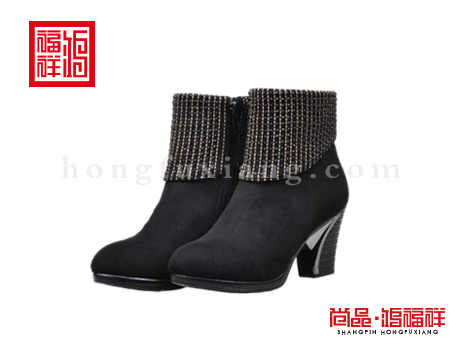 鸿福祥布鞋女鞋D152096黑色风尚鞋