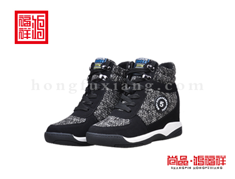 鸿福祥布鞋女鞋D152156黑色风尚鞋