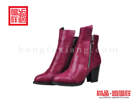 鸿福祥布鞋女鞋D152116酒红风尚鞋