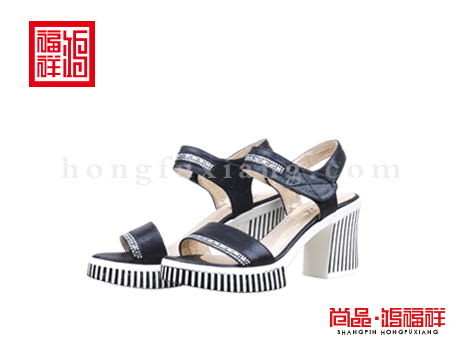 鸿福祥布鞋女鞋X251222黑色凉鞋