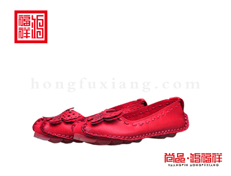 鸿福祥布鞋女鞋N261082红色轻便鞋