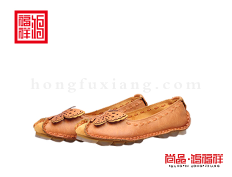 鸿福祥布鞋女鞋N261082黄色轻便鞋