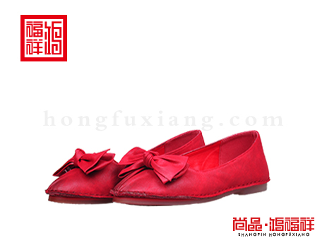 鸿福祥布鞋女鞋N261070红色轻便鞋