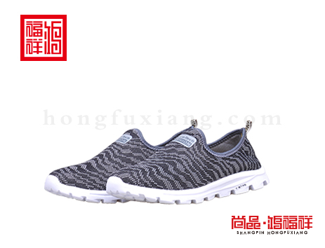 鸿福祥布鞋男鞋N361105灰色轻便鞋