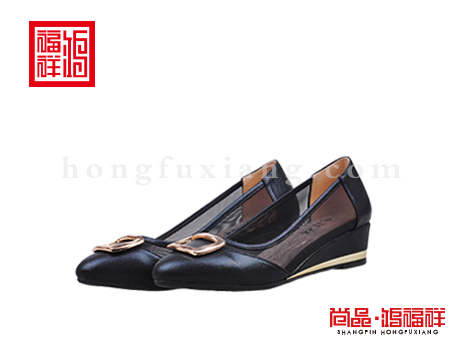 鸿福祥布鞋女鞋X262196黑色风尚鞋