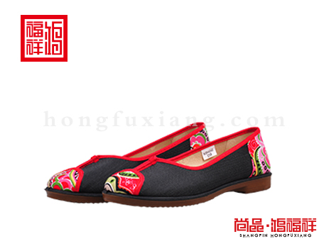 鸿福祥布鞋女鞋N264042黑色大众鞋