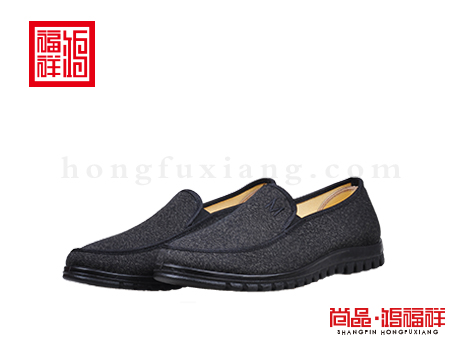 鸿福祥布鞋男鞋N161051黑色大众鞋