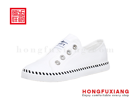 鸿福祥布鞋女鞋H0LX85278白色校园系列