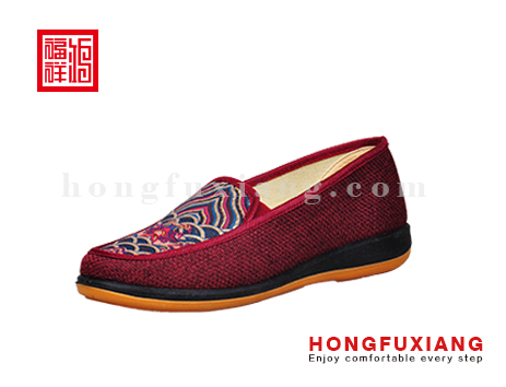 鸿福祥布鞋女鞋H5LF84316红色养生系列