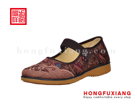 鸿福祥布鞋女鞋H5LX84310棕色养生系列