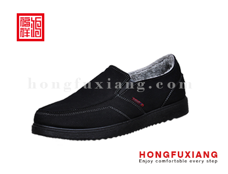 鸿福祥布鞋男鞋H8GZ81519黑色休闲系列