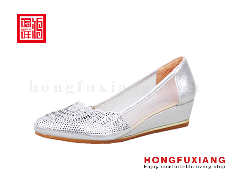 鸿福祥布鞋女鞋H3LX92096银色H3LX92096